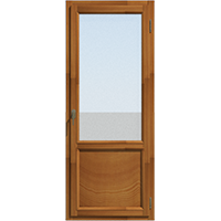Комбинированная, филенчатая, одностворчатая балконная дверь Клен